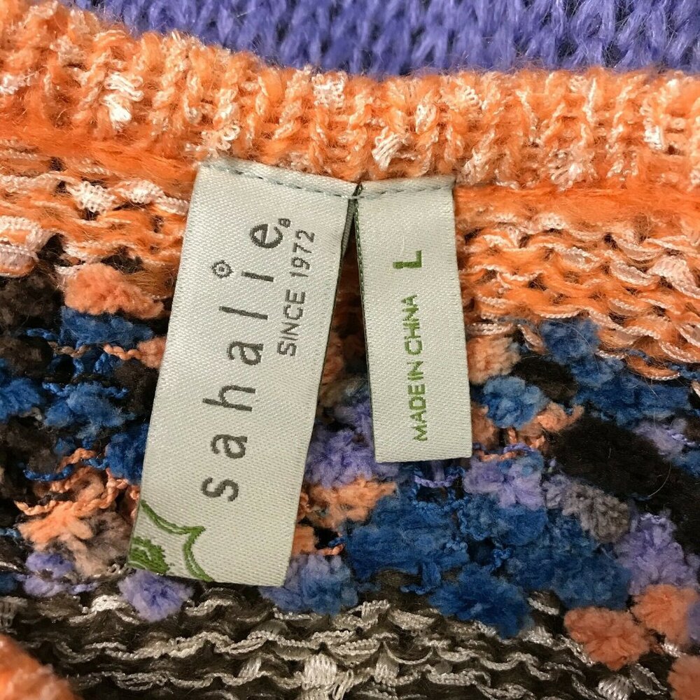 Sahalie Womens Long Sleeve Round Neck Blue Pullover Knitted Sweater Size L - Picture 5 of 7